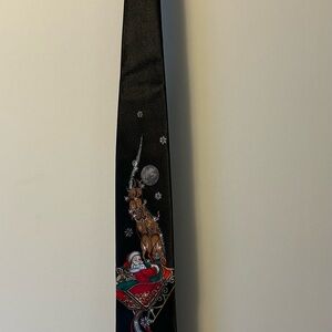 Black Santa Sleigh Men's Tie